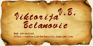 Viktorija Belanović vizit kartica